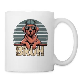 Casual Labrador with sunglasses and cap - Mug - white - Right