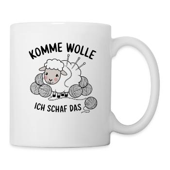 Allez je veux des moutons le drôle de motif de tricot - Mug blanc - blanc - Droite