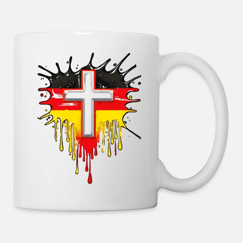 CROIX CHRÉTIENNE DRAPEAU ALLEMAND - Mug blanc - blanc
