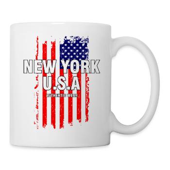Image authentique du drapeau des États-Unis de New York - Mug blanc - blanc - Droite