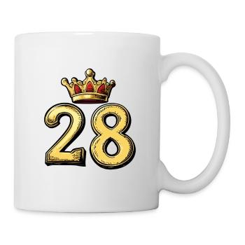 28 Nombre Couronne - Mug blanc - blanc - Droite