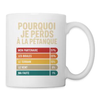 Warum ich beim Pétanque verliere Humor Pétanque - Tasse - Weiß - Rechts