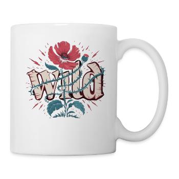 Wild Spirit T-Shirt with Flower and Thorns - Mug - white - Right