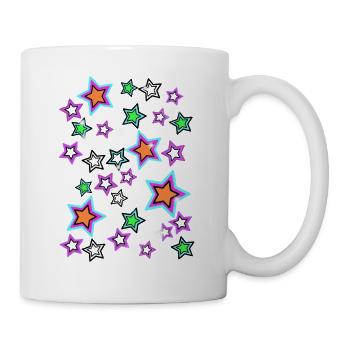 Retro Sterne 60er Weihnachten - Tasse - Weiß - Rechts