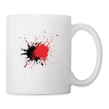 Artful Red Color Pain Design - Mug - white - Right