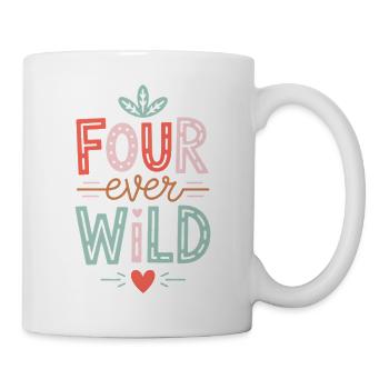 Four Ever Wild Kids Birthday 4 Years Gift - Mug - white - Right