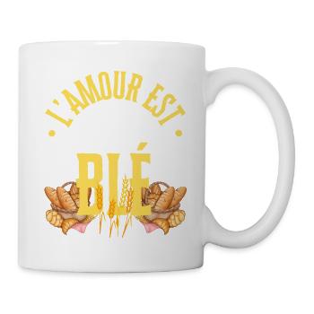 Die Liebe steckt im Weizen - Tasse - Weiß - Rechts