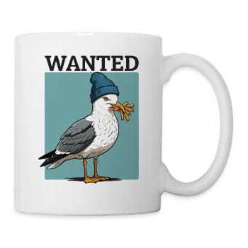 Mouette recherchée avec frites - Mug blanc - blanc - Droite