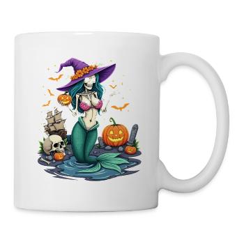 Hexenmermaid mit Halloween-Elementen - Tasse - Weiß - Rechts