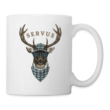 Alpen Hirsch Servus Hirschgeantler Tracht Oktober - Mug - white - Right