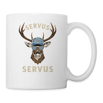 Alpen Hirsch Servus Hirschgeantler Tracht Oktober - Mug - white - Right