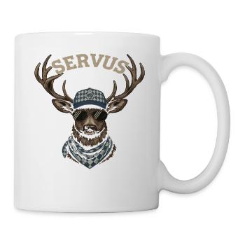 Alpen Hirsch Servus Hirschgeantler Tracht Oktober - Mug - white - Right