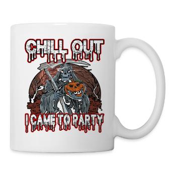 Grim Reaper Chill Out Je suis venu faire la fête - Mug blanc - blanc - Droite