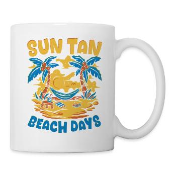 Summer graphic flower sun beach vacation - Mug - white - Right