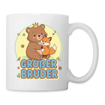 Conception mignonne d’ours et de frère renard - Mug blanc - blanc - Droite