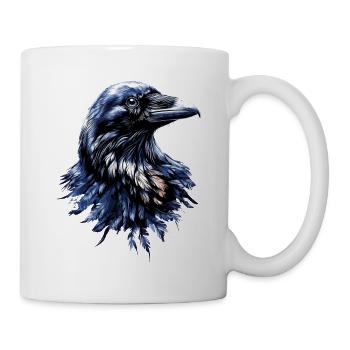 Raven, Crow, Bird, Raven Crow, Jackdaw, Black Raven - Mug - white - Right