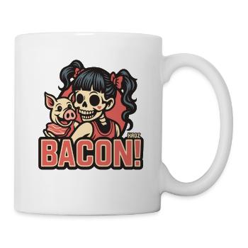 Ham Pigs Skeleton Girl Retro Comic - Mug - white - Right