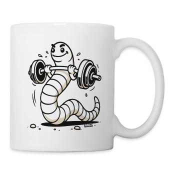 Force Muscles et Gym Worm Soulever des poids - Mug blanc - blanc - Droite