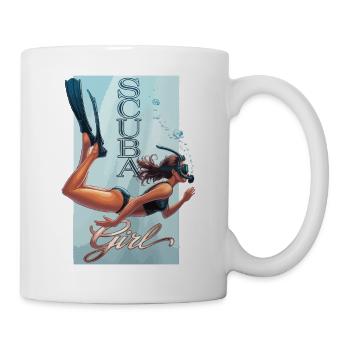 Scuba Girl Taucherin Design - Tasse - Weiß - Rechts