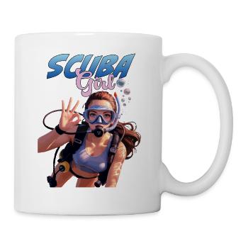 Scuba Girl Taucherin Design - Tasse - Weiß - Rechts