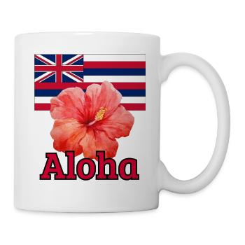 Hawaiian flag tropical hibiscus - Mug - white - Right