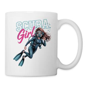 Scuba Girl Taucherin Design - Tasse - Weiß - Rechts