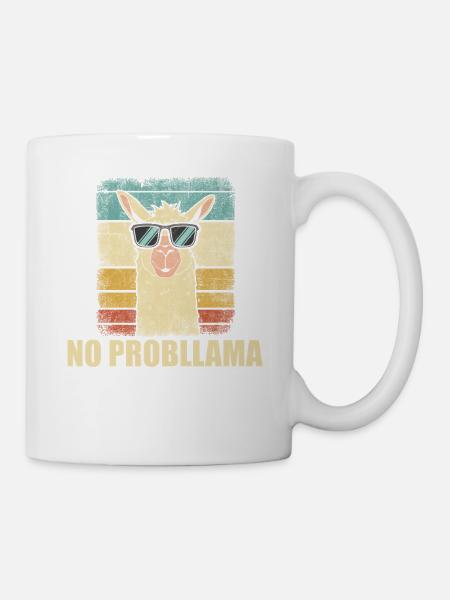 Kein Probllama Lustiges Retro-Lama - Tasse - Weiß
