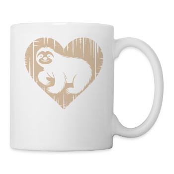 Cute Sloth Heart Design - Mug - white - Right