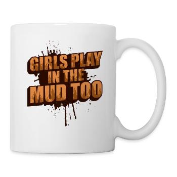 Girls play in the mud Schlammlauf Mud Run Muddy - Mug - white - Right