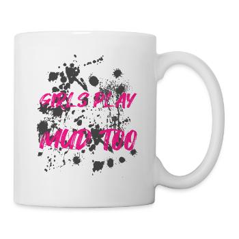 Girls play in the mud Schlammlauf Mud Run Muddy - Mug - white - Right