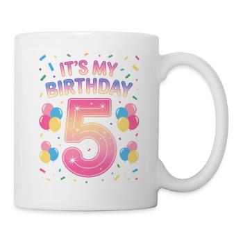 It's My Birthday Kids Birthday 5 Years Girl - Mug - white - Right