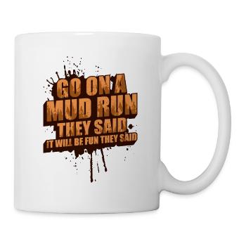 Participez à une course dans la boue Schlammlauf Mud Run Muddy Race - Mug blanc - blanc - Droite