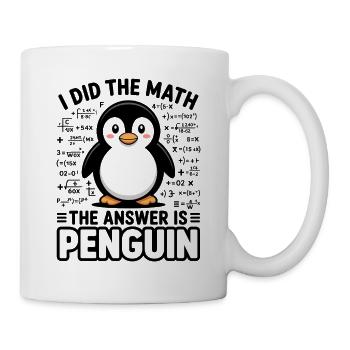 J’ai fait le calcul, la réponse est pingouin - Mug blanc - blanc - Droite