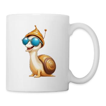 Sonnen-Snappy Schnecke mit Sonnenbrille  - Tasse - Weiß - Rechts