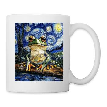 Frosch Frösche Van Gogh Style Starry Night - Tasse - Weiß - Rechts