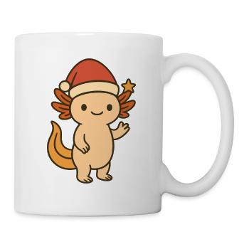 Christmas Axolotl – Cute Cartoon Motif - Mug - white - Right