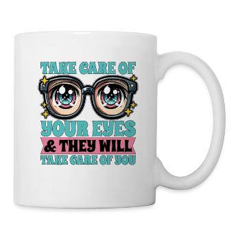 Optométriste Prenez soin de vos yeux Ophtalmologiste - Mug blanc - blanc - Droite
