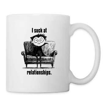 I Suck at Relationships | Funny Vampire Pun - Mug - white - Right