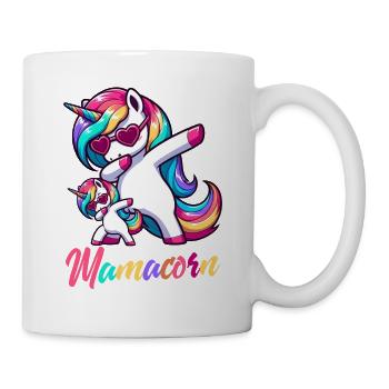 Mamacorn Mama Einhorn Mutter Babykorn Unicorn - Tasse - Weiß - Rechts