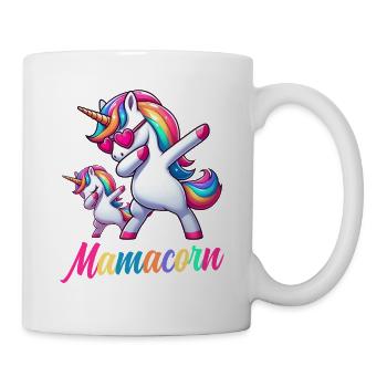 Mamacorn Mama Einhorn Mutter Babykorn Unicorn - Tasse - Weiß - Rechts