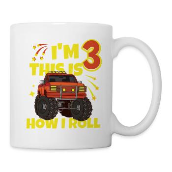 I'm 3 Years Old Monster Truck Birthday - Mug - white - Right