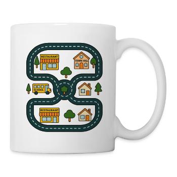 Play Cars Map On Dad`s Back Gift for Father`s day - Mug - white - Right