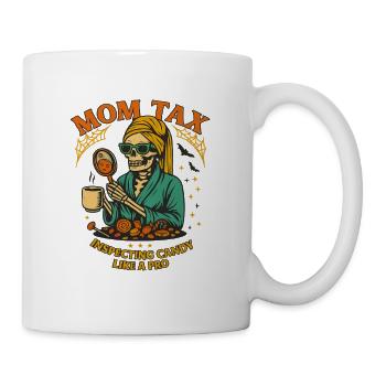 Squelette Halloween Mama Taxe Inspectant Bonbons - Mug blanc - blanc - Droite