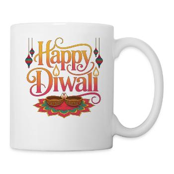 Happy Diwali Lights Rangoli - Mug - white - Right