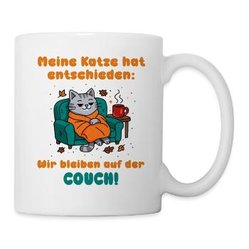 Katzencouch Gemütlicher Spruch - Tasse - Weiß - Rechts