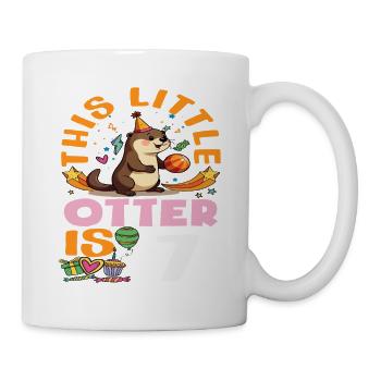 Cette loutre a 7 ans - Motif d’anniversaire mignon - Mug blanc - blanc - Droite