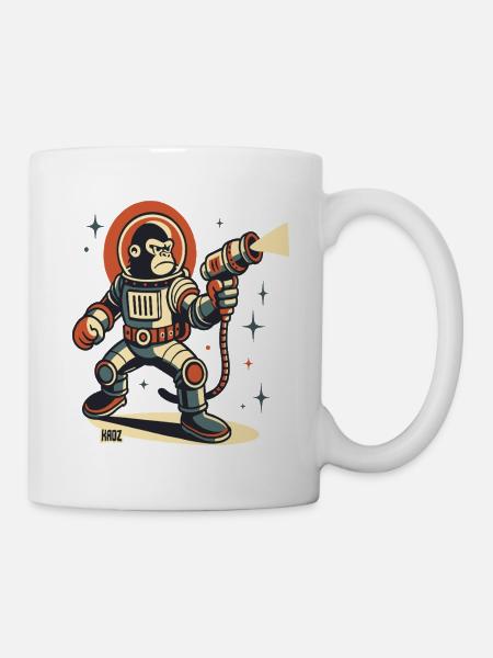Space Monkey Astronaut Laser Blaster - Tasse - Weiß