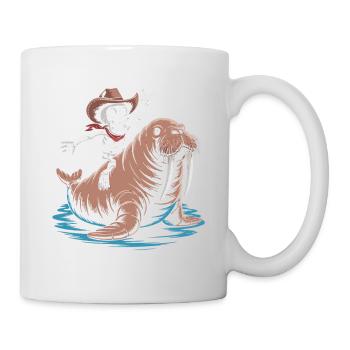 Cow-boy squelette sur morse - Mug blanc - blanc - Droite