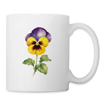 Stiefmütterchen Duo Gelb Violett - Tasse - Weiß - Rechts