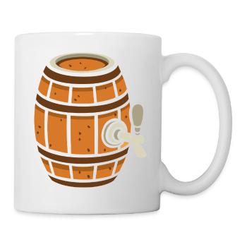 Rustic Beer Barrel Cartoon - Mug - white - Right